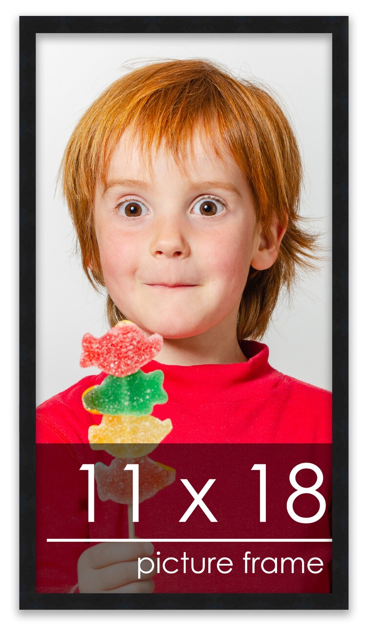 11x18 Solid Wood Picture Frame with UV-Resistant Acrylic & Acid-Free Backing, Available in 6 Finishes: Matte Black, Matte White, Metallic Bronze, Silver, Natural Wood Grain & Mahogany